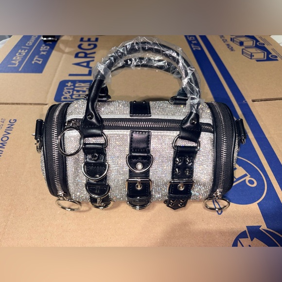 Dolls Kill Current Mood Wicked Way Bling Mini Duffle Bag - NWT Rhinestone Bling - Picture 3 of 8